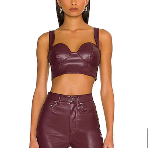 AFRM Koa Vegan Leather Top - Picture 1 of 4